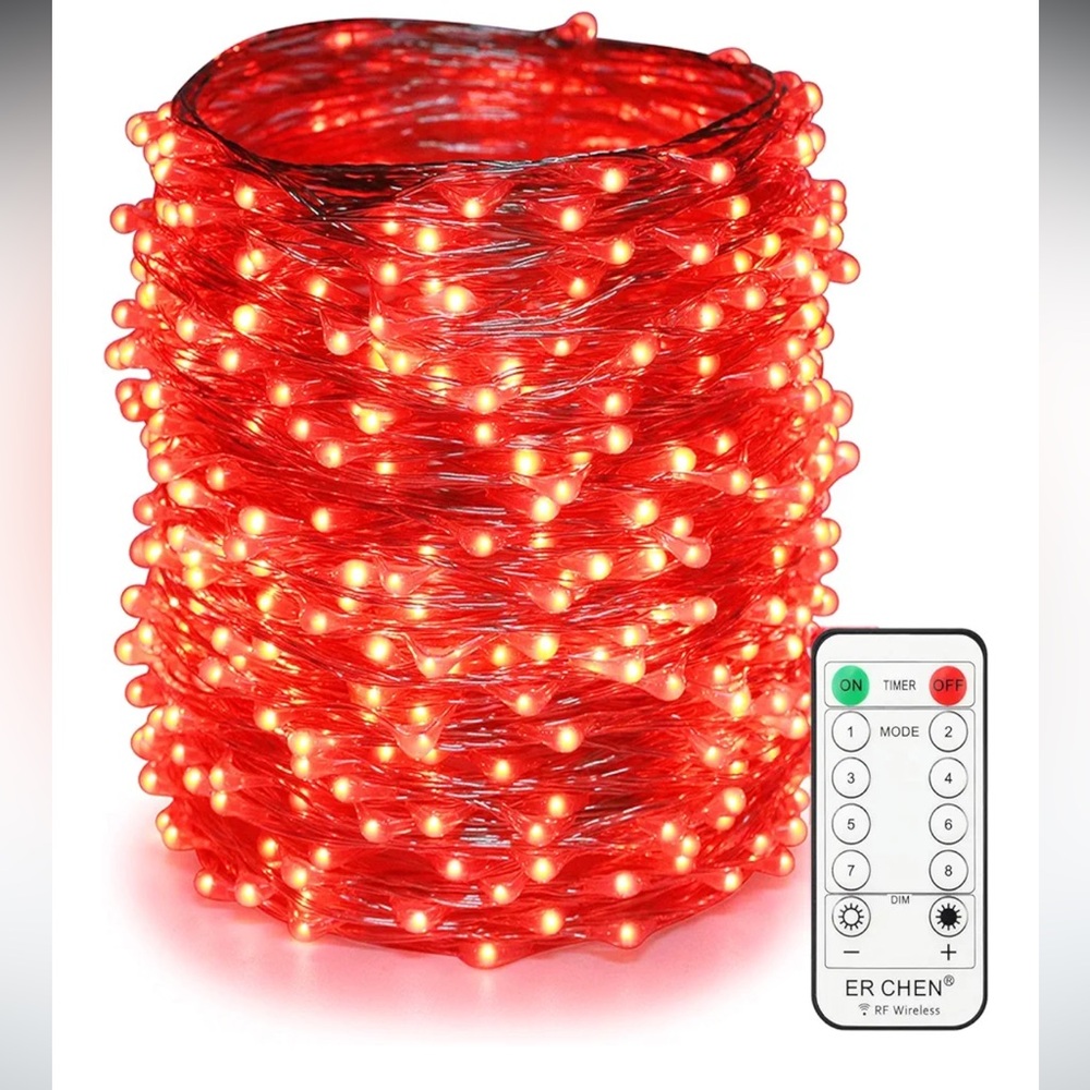 99FT LED STRING LIGHTS, 300 LED FAIRY LIGHTS, REMOTE CONTROL, 12V ADAPTER